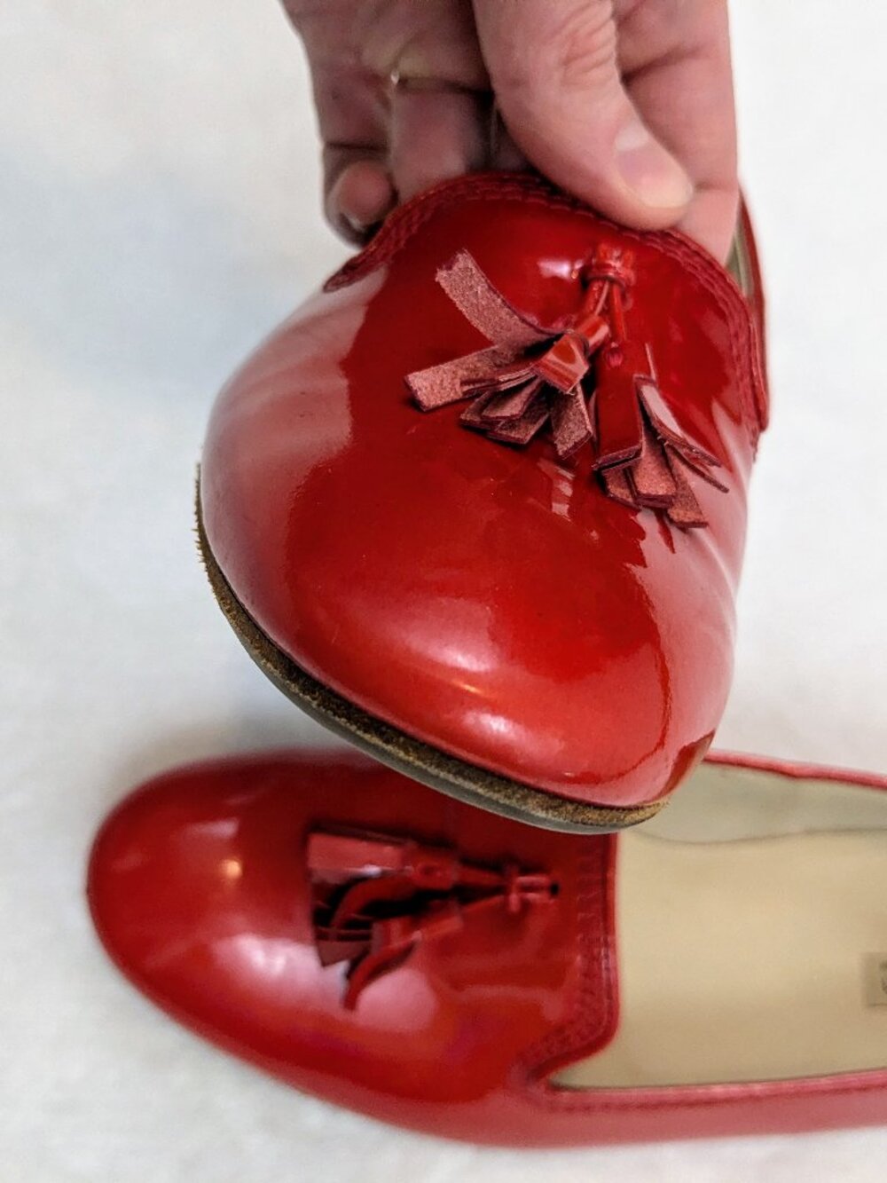 Paul Green Tassel Flats Patent Leather Cherry Red - Picture 6 of 11